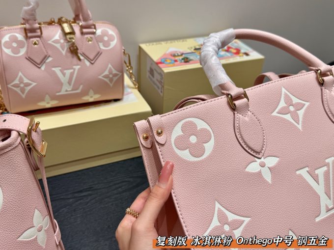 Louis new arrival pink Onthego tote bag - Image 6