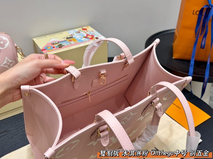 Louis new arrival pink Onthego tote bag - Image 12