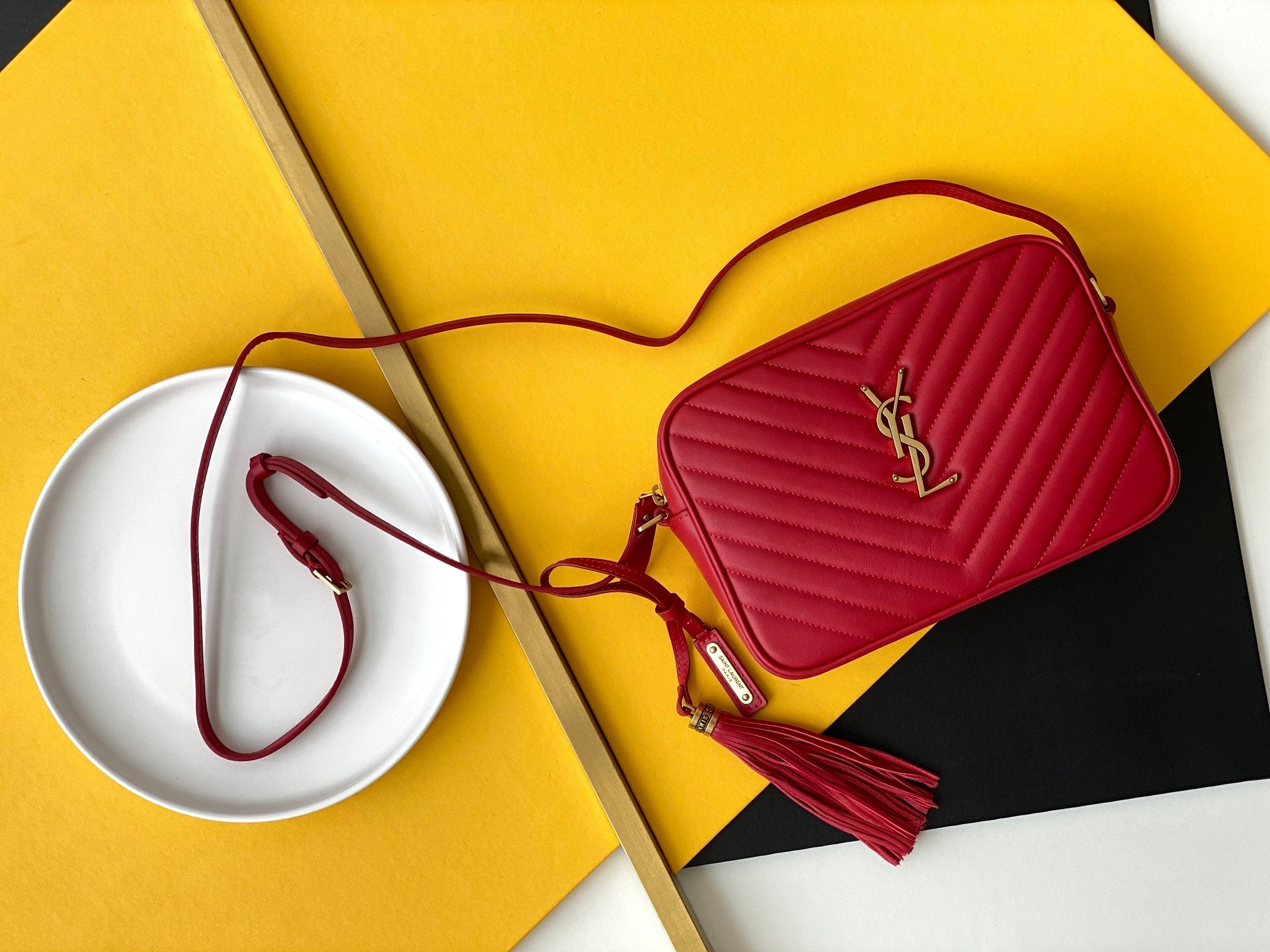 Y Lou Camera Bag In Quilted Leather