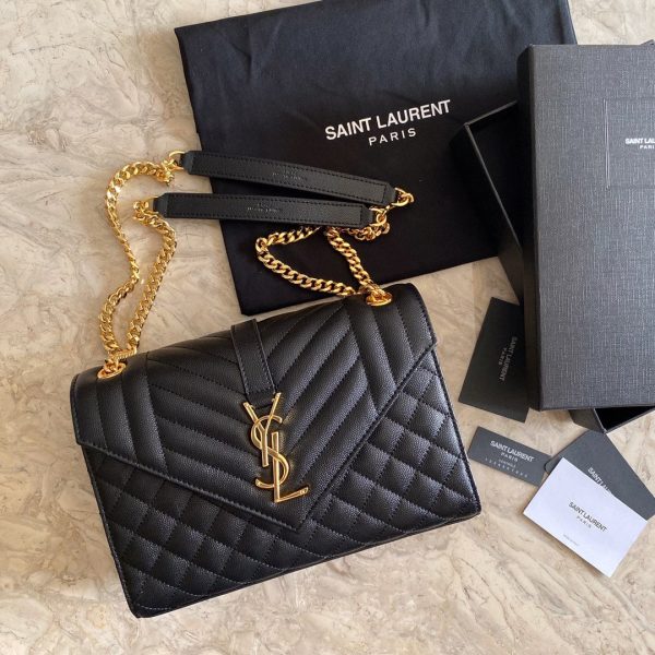 Y  Envelope Medium Bag In Mix Matelasse Grain  De Poudre Embossed Leather