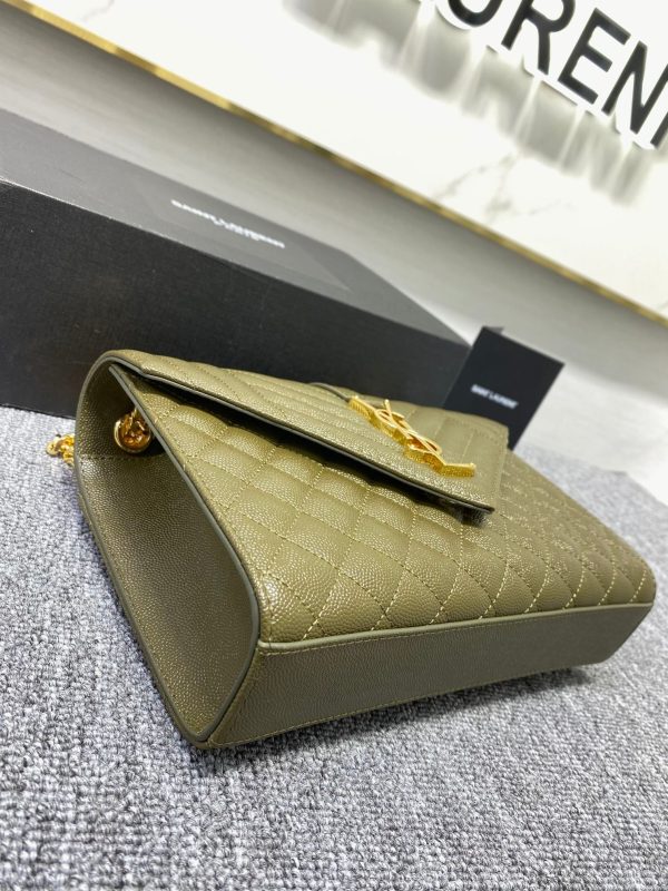 Y  Envelope Medium Bag In Mix Matelasse Grain  De Poudre Embossed Leather
