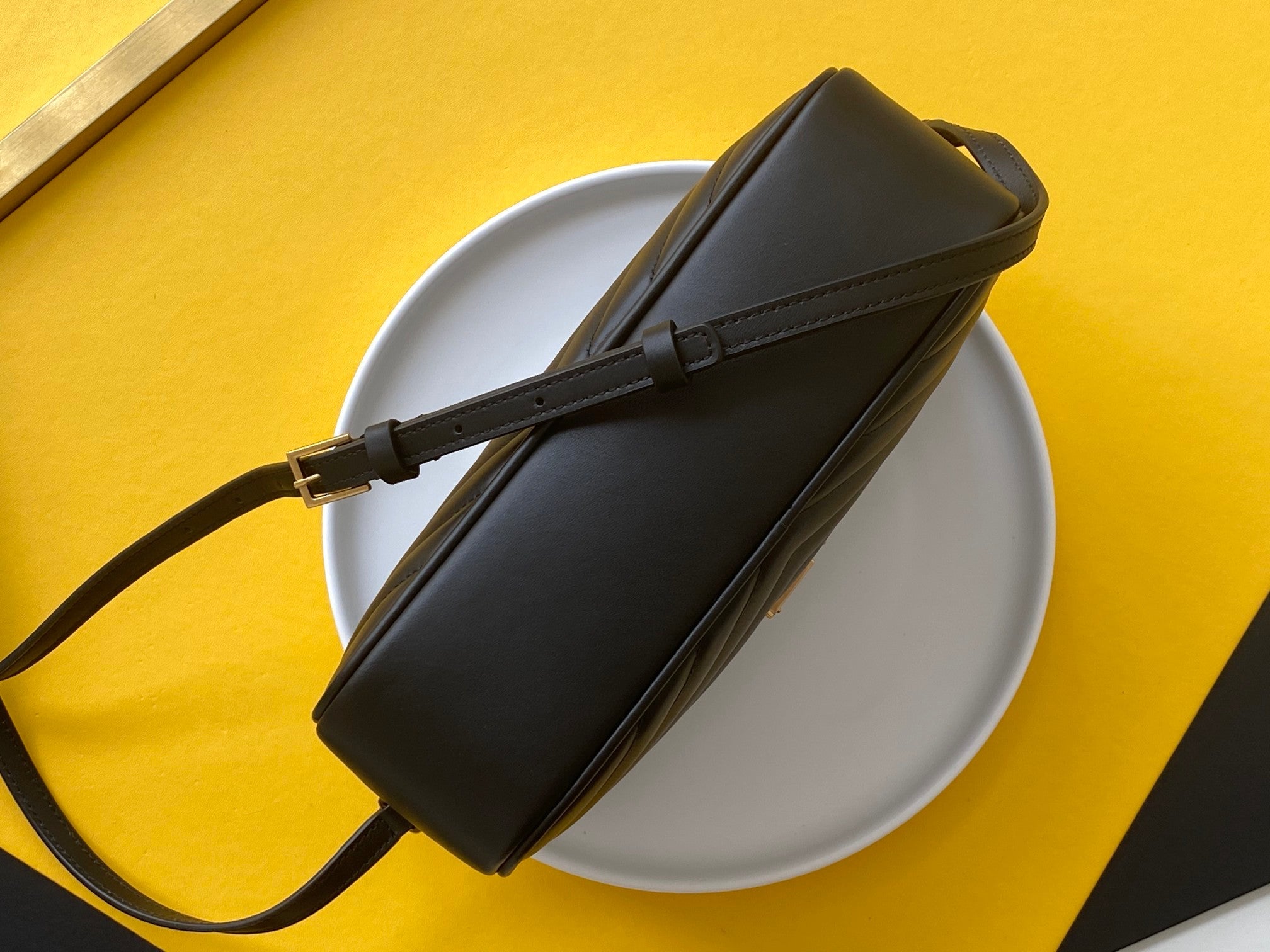 Y Lou Camera Bag In Quilted Leather - Image 11