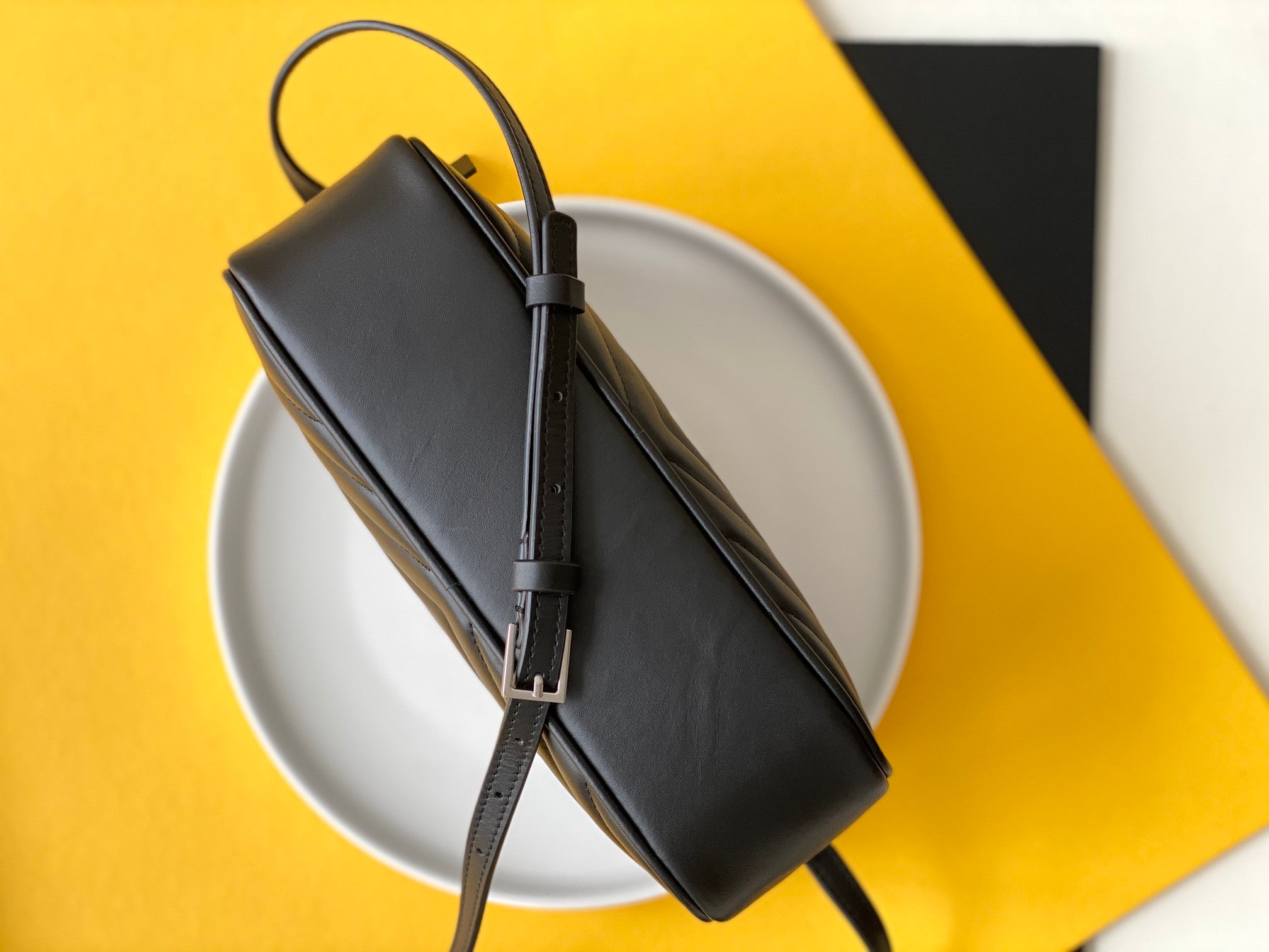 Y Lou Camera Bag In Quilted Leather - Image 13