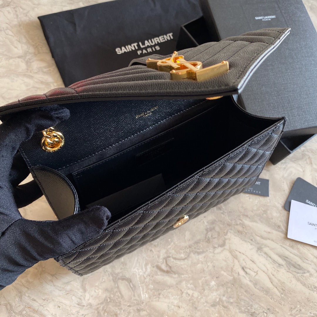 Y  Envelope Medium Bag In Mix Matelasse Grain  De Poudre Embossed Leather - Image 8