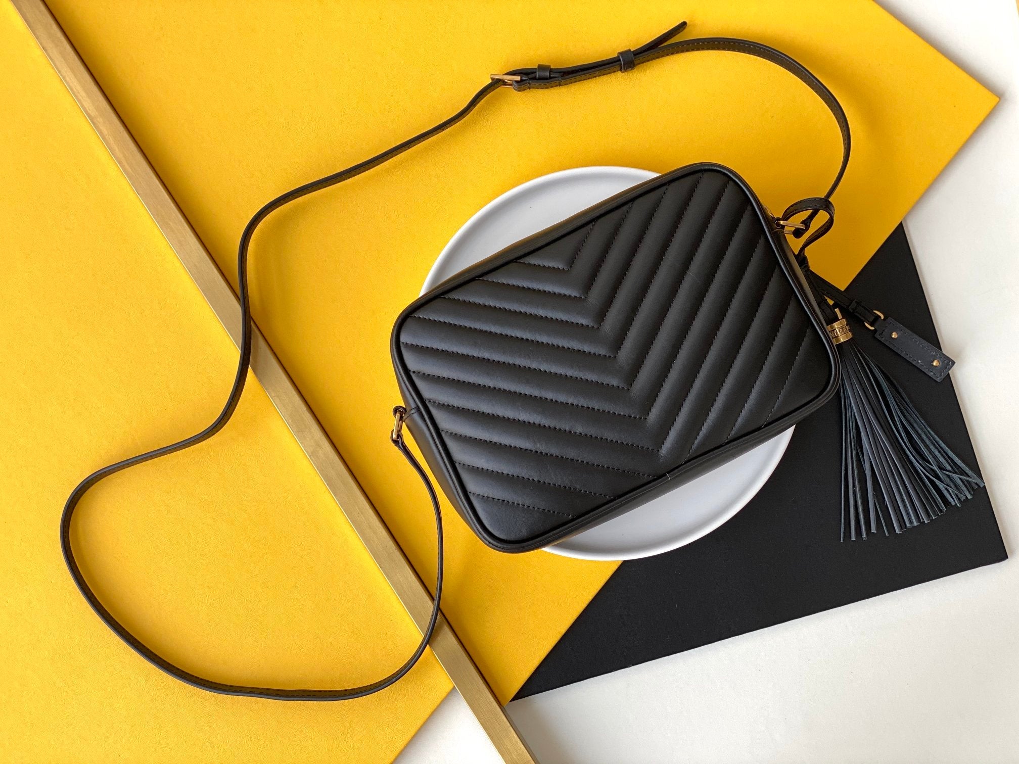 Y Lou Camera Bag In Quilted Leather - Image 12