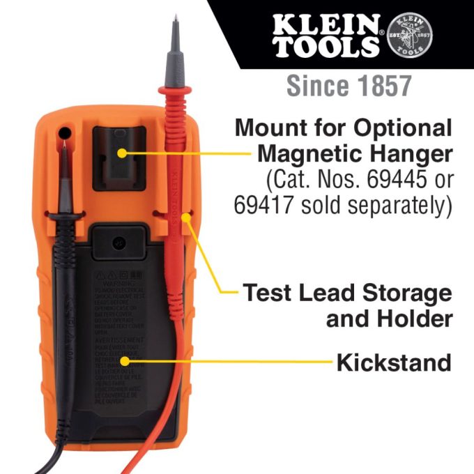 Klein Tools MM325 Multimeter, Digital Manual-Ranging 600V AC/DC Voltage Tester, Tests Batteries, Current, Resistance, Diodes, and Continuity - Image 10