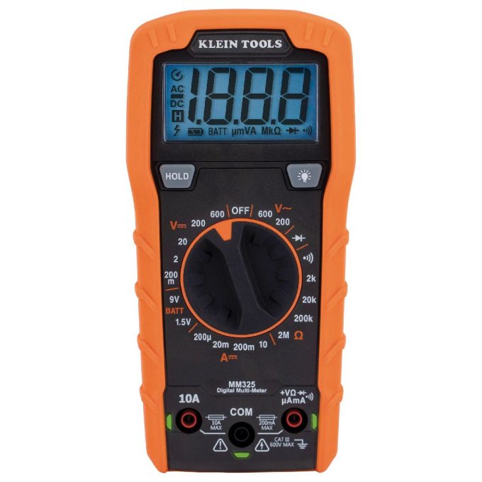 Klein Tools MM325 Multimeter, Digital Manual-Ranging 600V AC/DC Voltage Tester, Tests Batteries, Current, Resistance, Diodes, and Continuity - Image 2