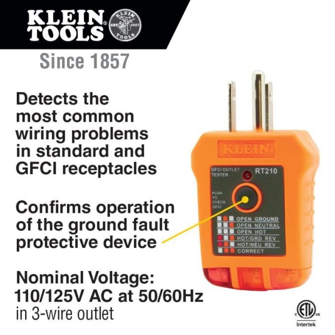 Klein Tools NCVT5KIT Dual Range NCVT and GFCI Receptacle Tester Electrical Test Kit - Image 7