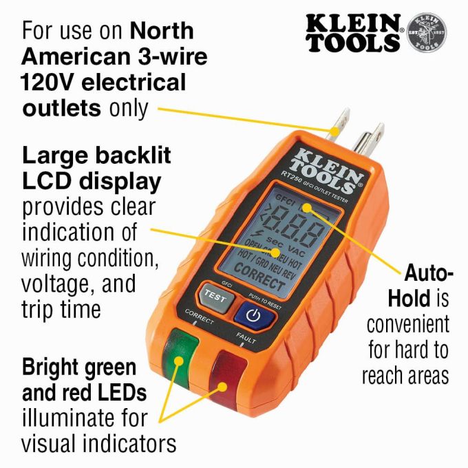 Klein Tools 69355 Digital Multimeter Premium Electrical Test Kit with Non-Contact Voltage Tester, Receptacle Tester, Test Leads - Image 8