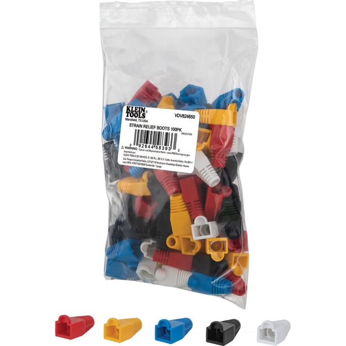 Klein Tools VDV824-650 Strain Relief Boots for RJ45 Data Plugs, CAT5e/CAT6 Cable, 100-Pack - Image 11