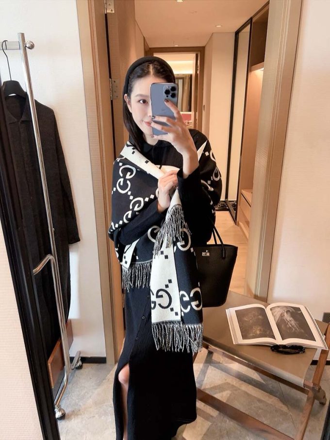 Fashion 100% Cashmere 180X65Cm Alphabets Scarf Wj-985144 - Image 8