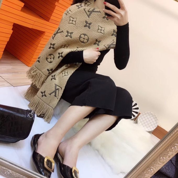 6 Color 180*32Cm Cashmere Embroidery Knitted Scarf Wj-985134 - Image 2