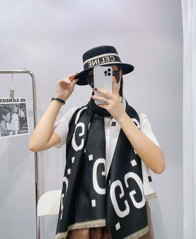 180*65Cm Double Sided Color Cashmere-Blend Cotton Scarf Wj-985007 - Image 8