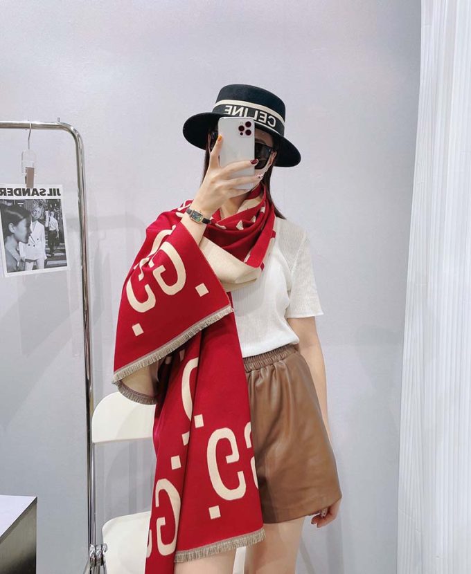 180*65Cm Double Sided Color Cashmere-Blend Cotton Scarf Wj-985007 - Image 11