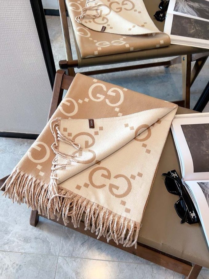 Fashion 100% Cashmere 180X65Cm Alphabets Scarf Wj-985144 - Image 3