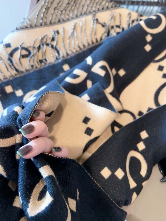 Fashion 100% Cashmere 180X65Cm Alphabets Scarf Wj-985144 - Image 9