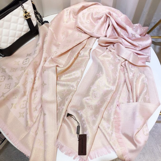 3 Color 180*70Cm Classic Tencel Cotton Material With Gold Thread Scarf Wj-985053 - Image 2