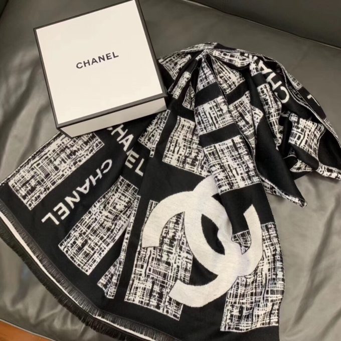 Classic Cashmere 180X70Cm Black And White Squares Long Scarf Wj-985166 - Image 3