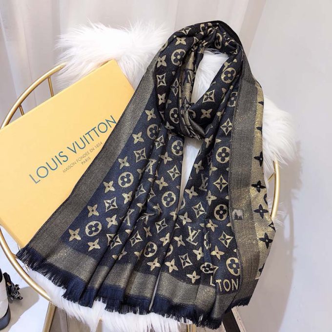 3 Color 180*70Cm Classic Tencel Cotton Material With Gold Thread Scarf Wj-985053 - Image 8
