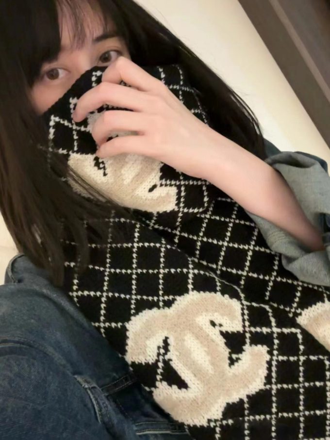 Cashmere Breathable Black Scarf Wj-985127 - Image 6