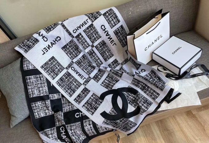 Classic Cashmere 180X70Cm Black And White Squares Long Scarf Wj-985166 - Image 5