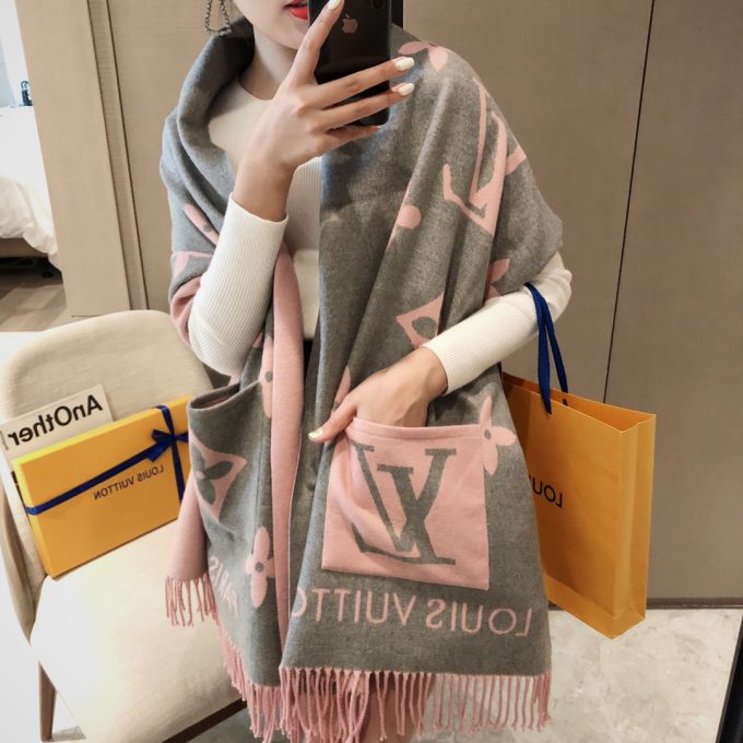 Classic Cashmere 180X65Cm Core Yarn Pockets Scarf Wj-985293