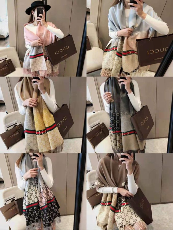 6 Color Classic Cashmere 180X65Cm Alphabets Color Gradient Scarf Wj-985170 - Image 2