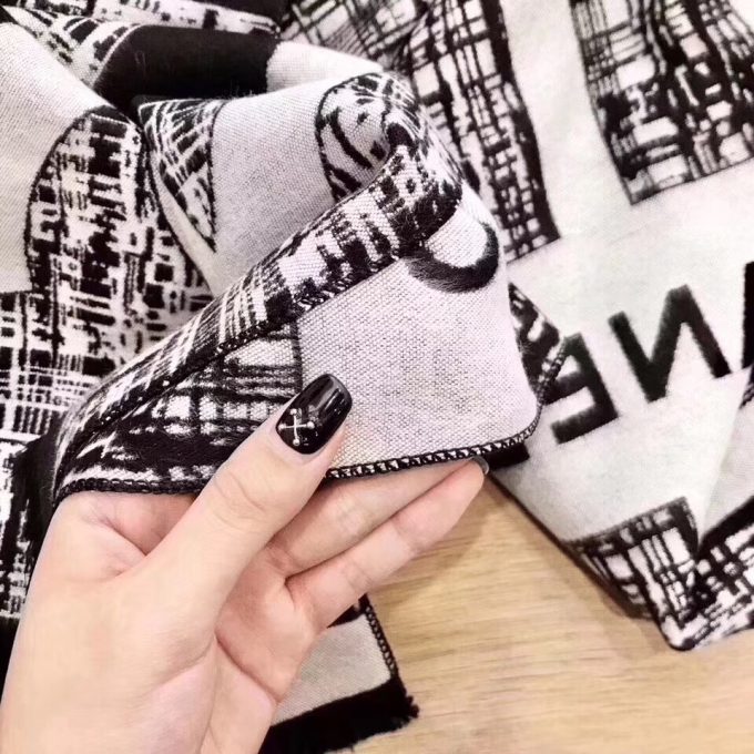 Classic Cashmere 180X70Cm Black And White Squares Long Scarf Wj-985166 - Image 4