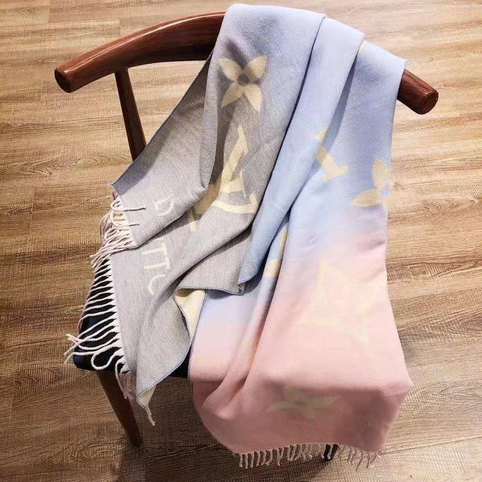 Classic Cashmere 190X60Cm Alphabets Color Gradient Scarf Wj-985172 - Image 3
