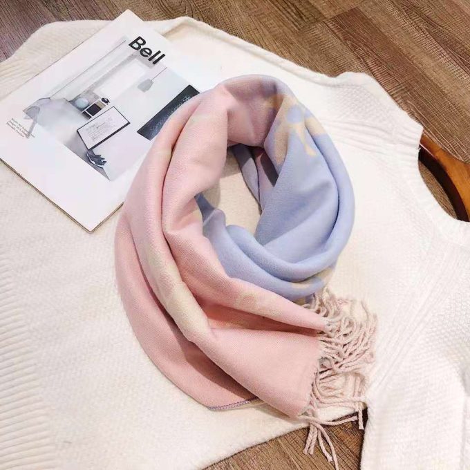 Classic Cashmere 190X60Cm Alphabets Color Gradient Scarf Wj-985172 - Image 2