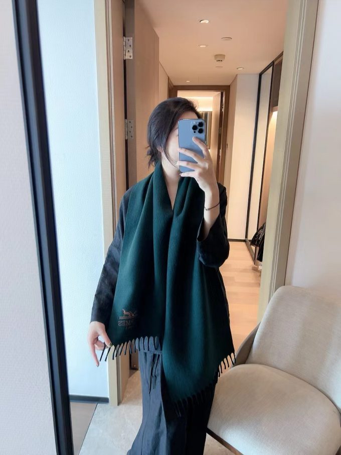 6 Color 180*30Cm Cashmere Breathable Green Scarf Wj-985121 - Image 5
