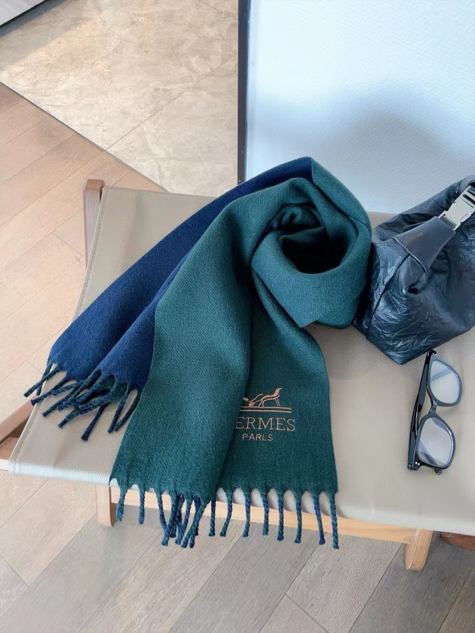 6 Color 180*30Cm Cashmere Breathable Green Scarf Wj-985121 - Image 4